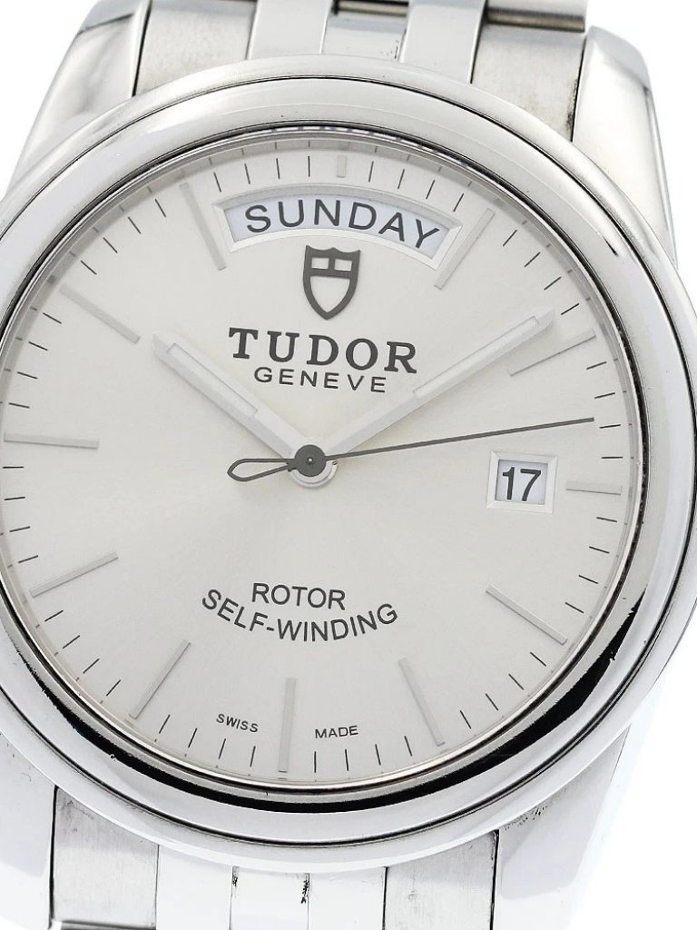 Tudor Glamor Date Day 56000 Silver Dial Automatic Mens Watch952736